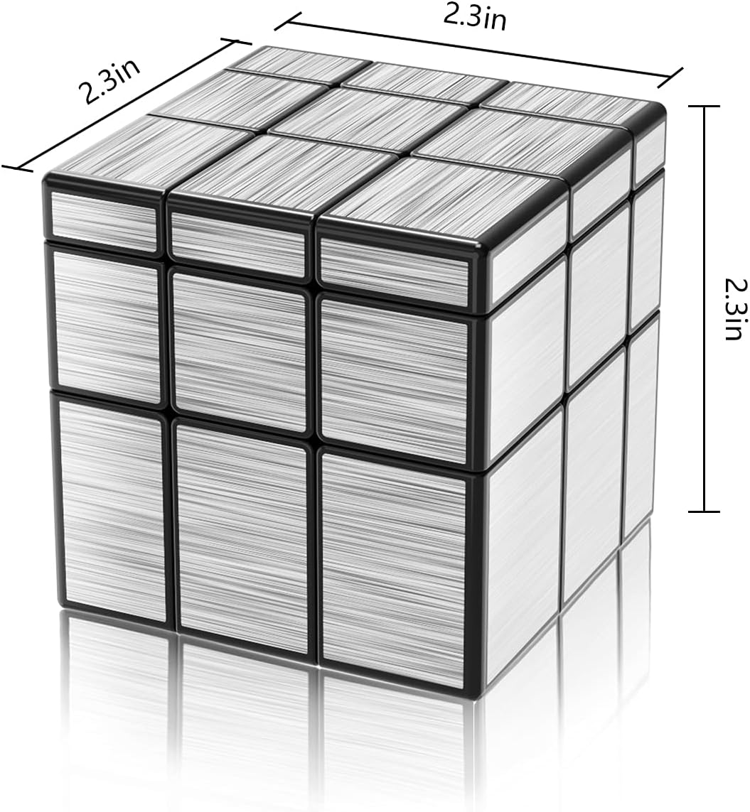Vdealen Mirror Cube 3x3x3 CubeSilver Magic Cube Puzzle Toys Cube Game
