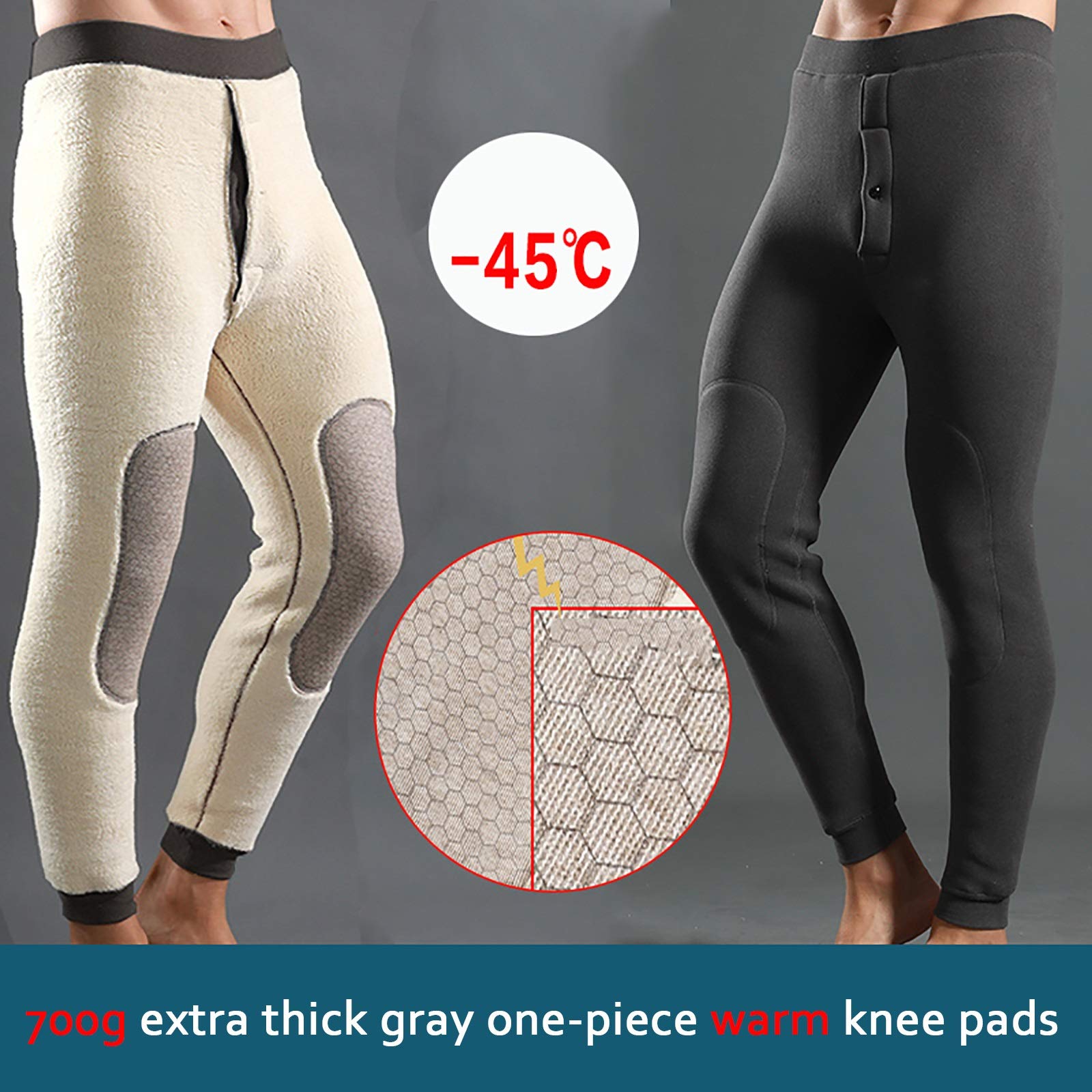 G&F męskie spodnie termiczne spodnie podstawowe zimowe trójwarstwowe legginsy (kolor: szary, rozmiar : Medium)
