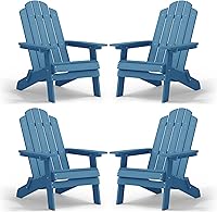 Vista 20 de MXIMU Silla Adirondack plegable para exteriores: fácil de montar y cómodas sillas Adirondack, juego de 2 sillas de plástico compuesto para todo tipo