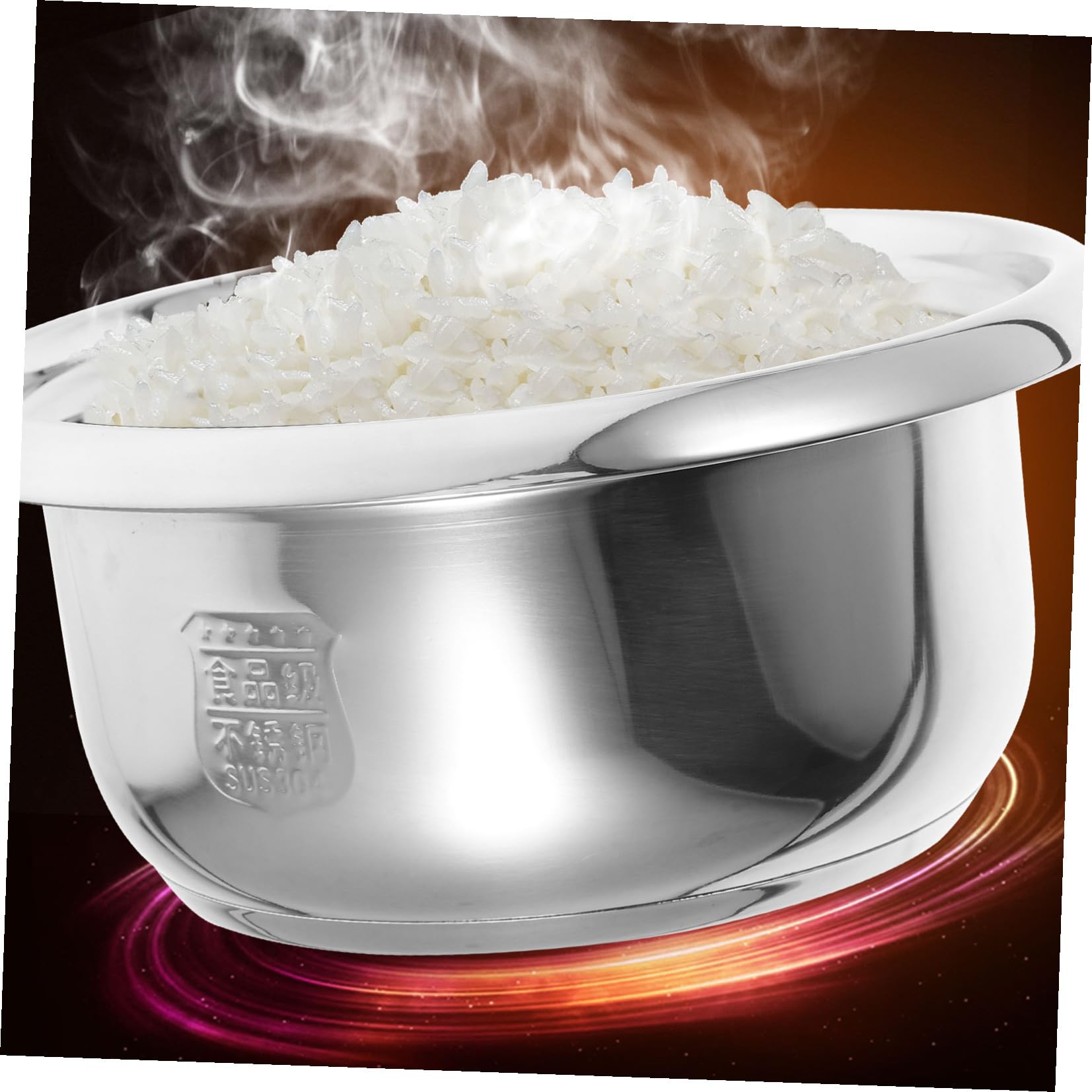 ULTECHNOVO Cuve Intérieure En Acier Inoxydable Antiadhésive Pour Cuiseur À Riz 9.06 Pouces Compatible Avec Plusieurs Modèles Pour Cuisson Uniforme De Riz Et Légumes