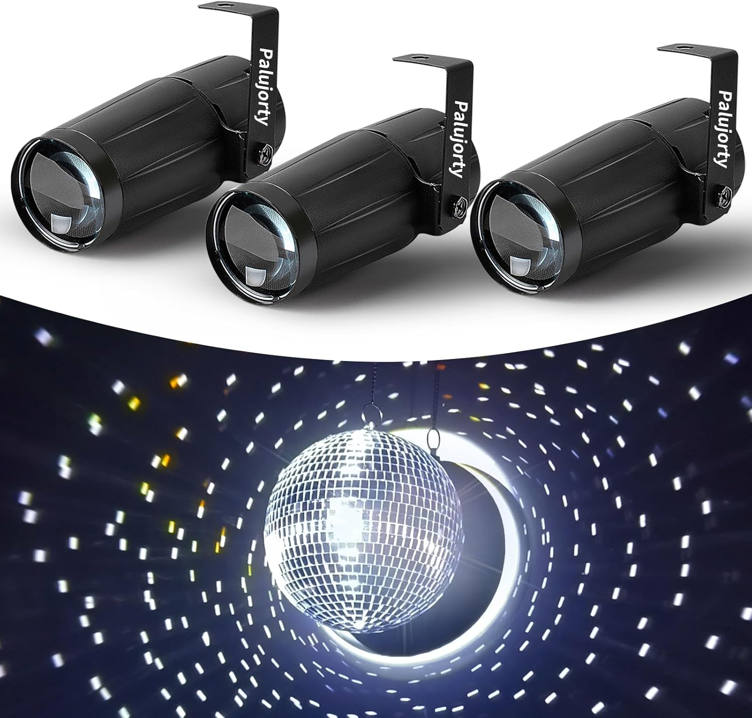 Pin Spot Light for Disco Ball 3 Pack, Palujorty 10W Mirror Ball Light Plug in for Disco Ball for Party Stage