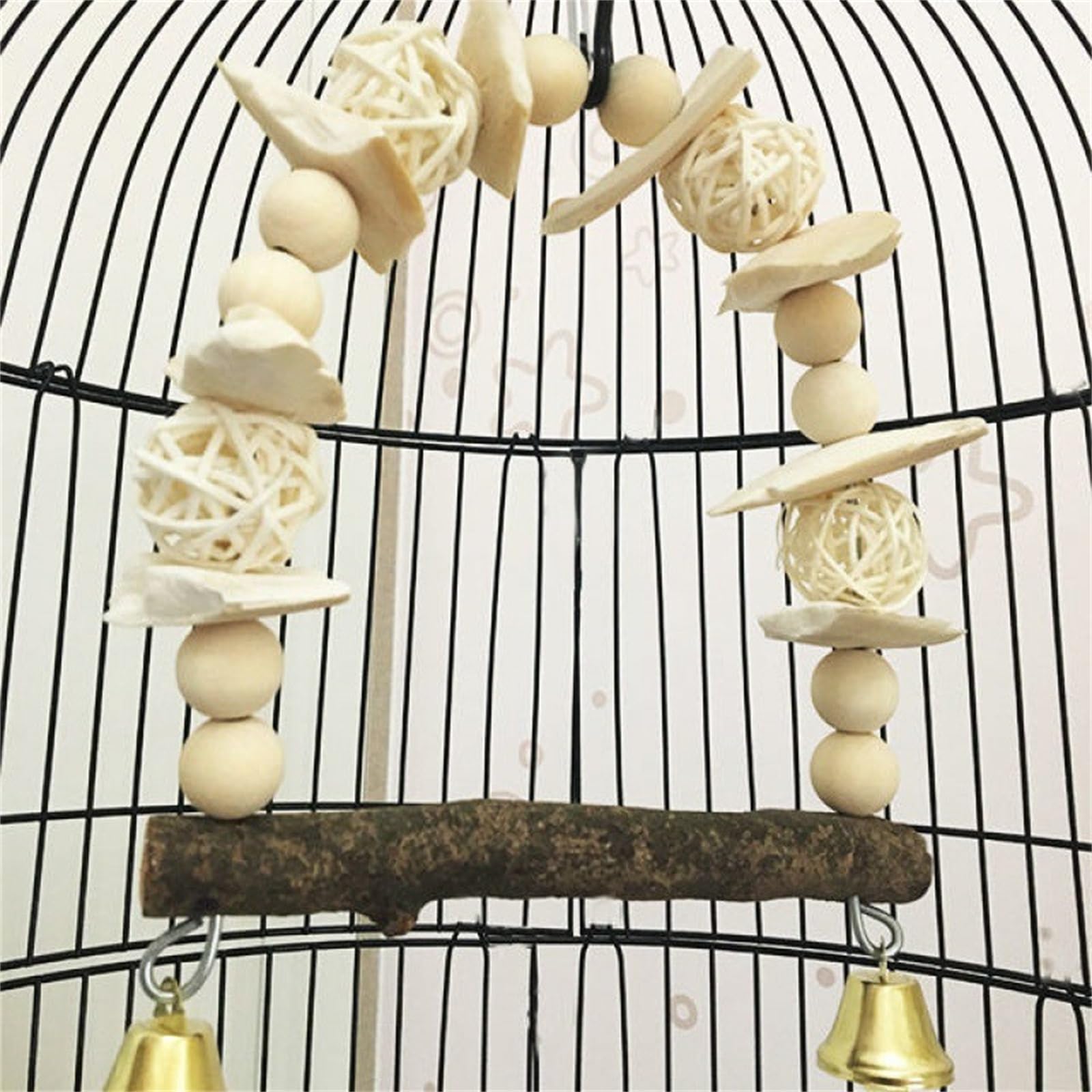 Amazon | バードスイング 鳥スイング鳥止まり木スタンド木製ケージ