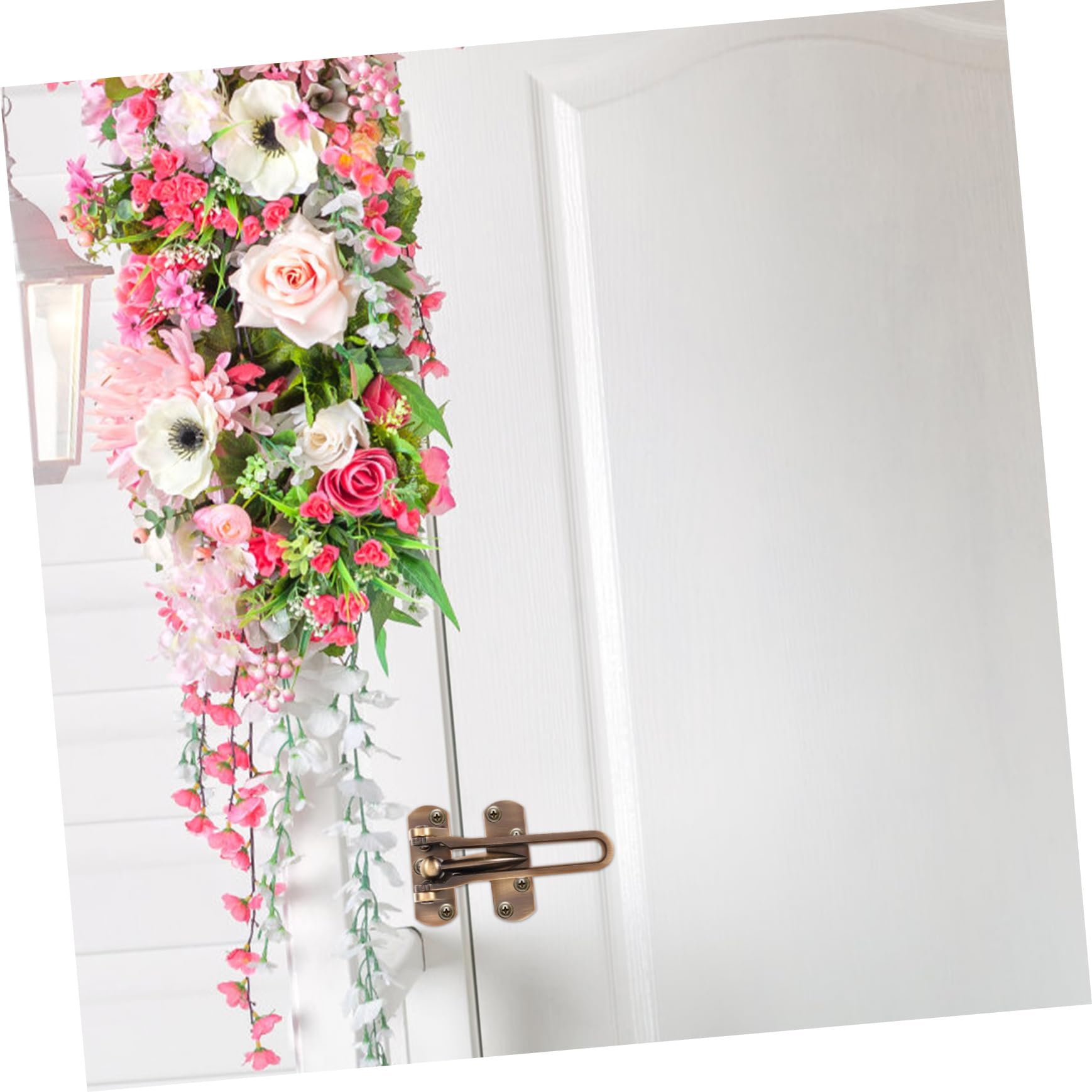 Tofficu 4 Pezzi Serratura Sicurezza per Porta Chiusura Rinforzata Antintrusione Antico Facile Installazione senza Adatta e Hotel Design Elegante e Pratico