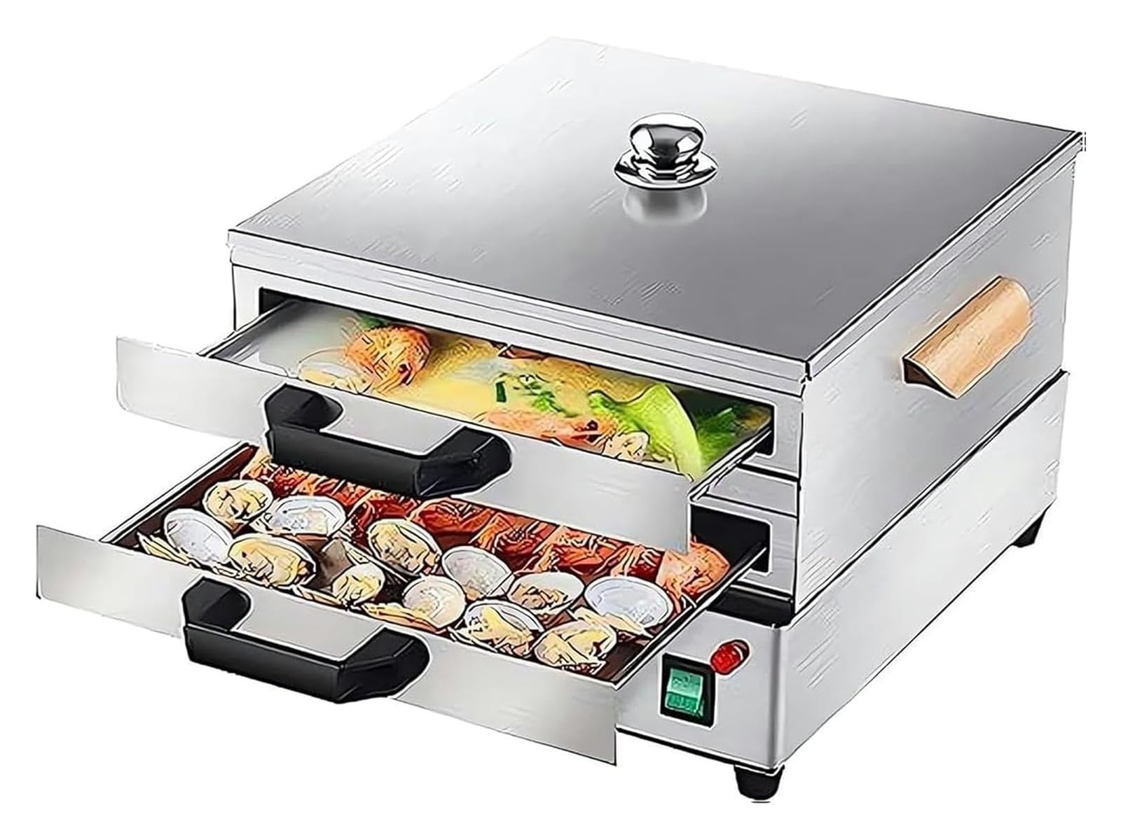 Edelstahl-Reis-Nudel-Rollen-Dampfgarer – vielseitiges Küchen-Kochgeschirr zum Kochen von Fadennudel-Rollen, Dim Sum Brötchen und Knödel – perfekt für Hobbyköche