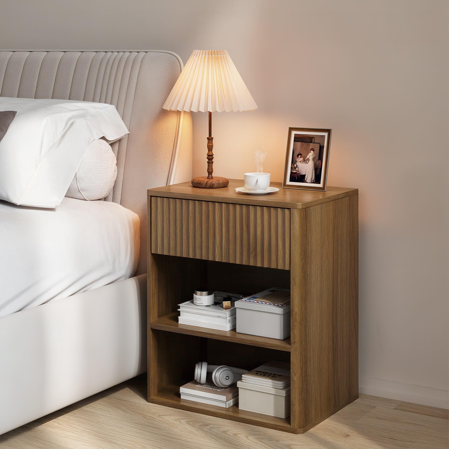 Amazon.com: Nightstand Bedside Table Storage Drawer - Large Mid