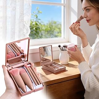 Juego de brochas de maquillaje portátiles de ...
