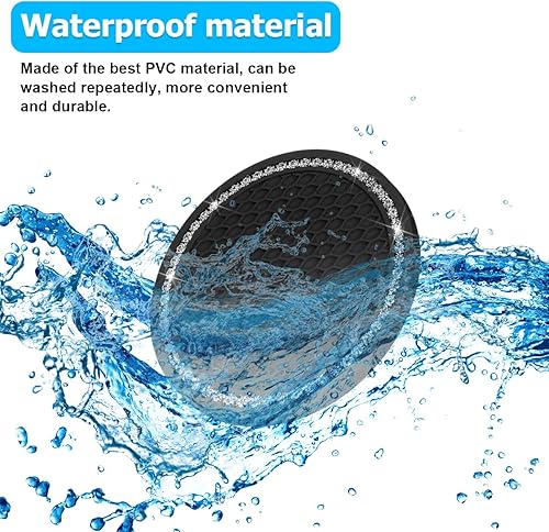 Miniatura 3 de Mandark 2 posavasos brillantes para automóvil, 2.75 pulgadas, almohadilla de inserción para portavasos de vehículo, antideslizante para interior de