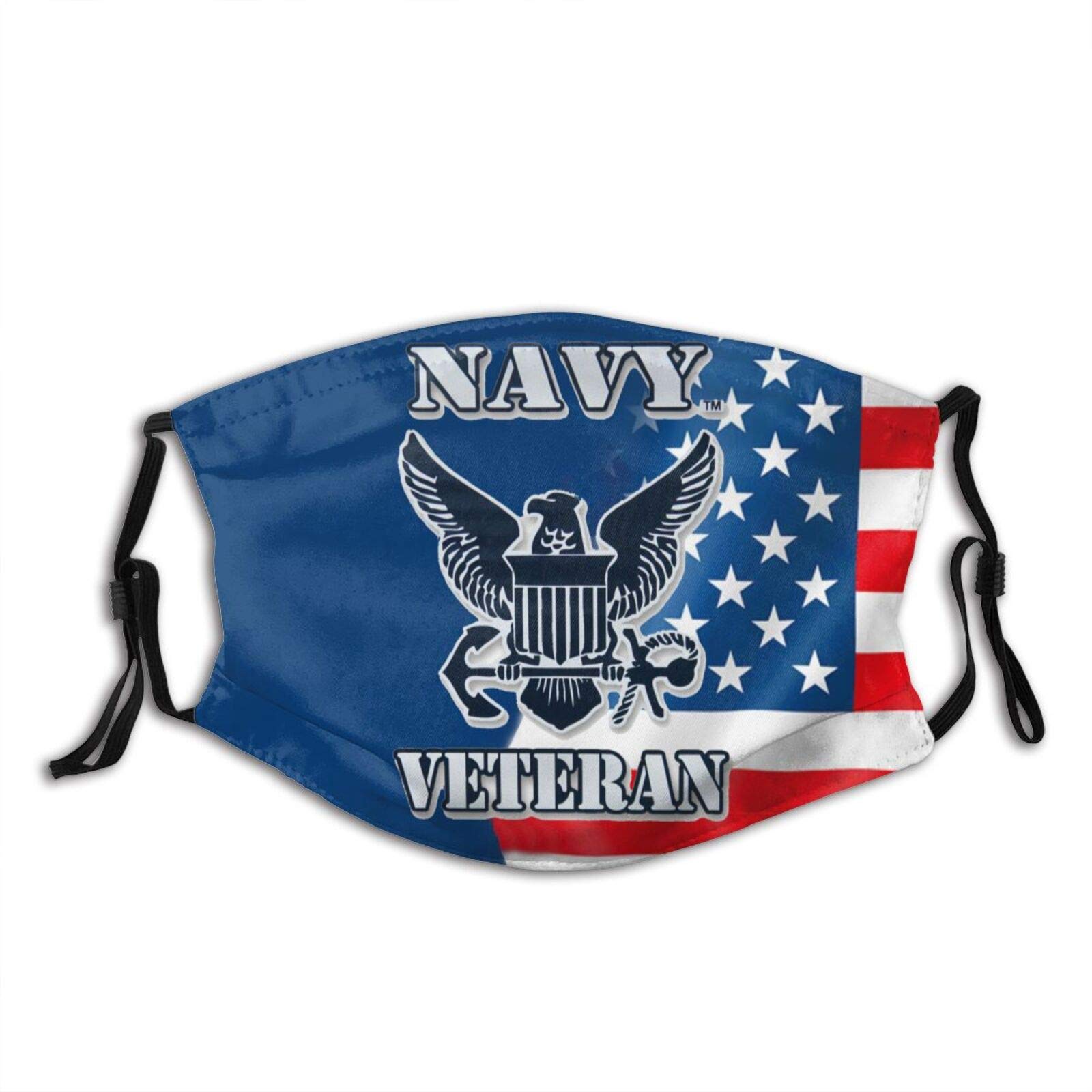 Navy Us Veteran United States Navy Veteran-Face Mask, Dust Filter-Comfortable-Breathable-Washable,Unisex Black 1 Pcs