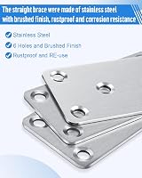 Jeboler 10 db Rozsdamentes Acél Lapos Csatlakozó 80x40mm Fúrt Lemez 3