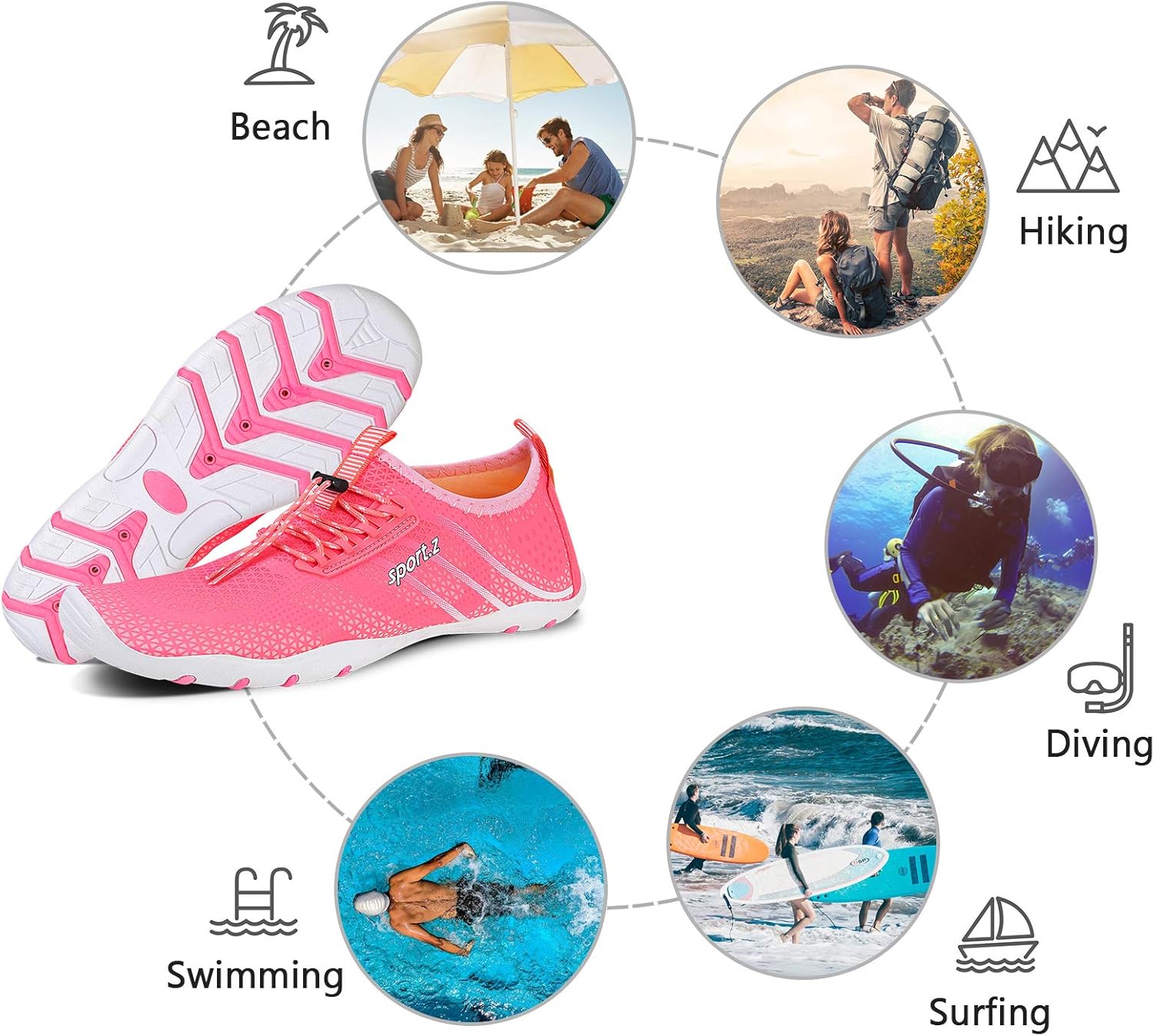 WateLves Water Shoes Mens Womens Barefoot Beach Swim Shoes Quick-Dry Aqua Socks Pool Shoes for Surf Yoga Water Aerobics - Image 6
