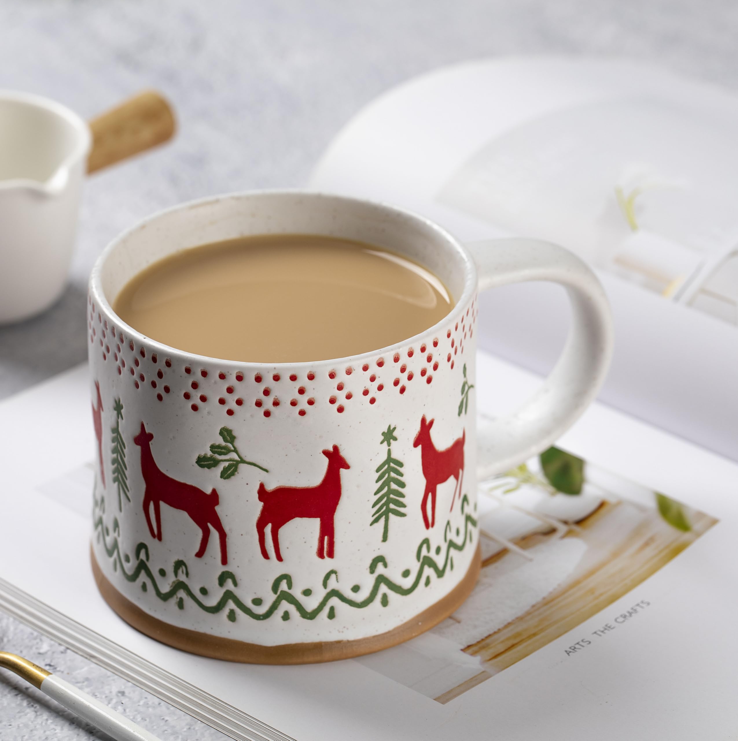 Weihnachtstasse,Kaffeetasse Groß 500ml,Weihnachten Tasse,Große Tasse,Weihnachtsbecher Keramik,Keramik Becher,Tasse Winter,Weihnachtstasse Teetasse für Kaffee Tee Milch Xmas Geburtstagsgeschenke Küche, Haushalt & Wohnen