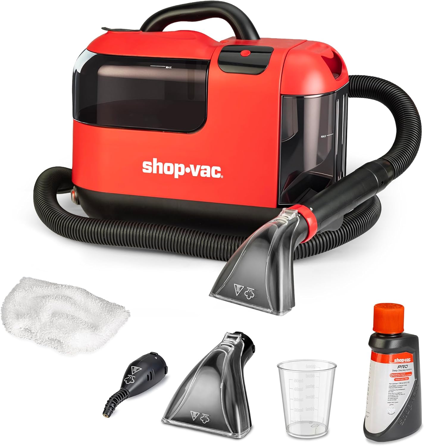 Shop-Vac Portable Carpet Cleaner Machine, Upholstery Cleaner with Steam & Heating System, 3 Modes Deep Stain Removal with Self-Cleaning Tool, for Car, Furniture, Stairs and Fabric Cleaning, 5430225