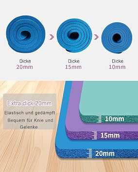 Yoga Mat XXL 200 x 130 cm NBR 15 mm/10 mm Thick and Comfortable Gymnastics Mat for Home Fitness Yoga Pilates Parent-Child Activities Senior Fitness Play Mat for Dogs