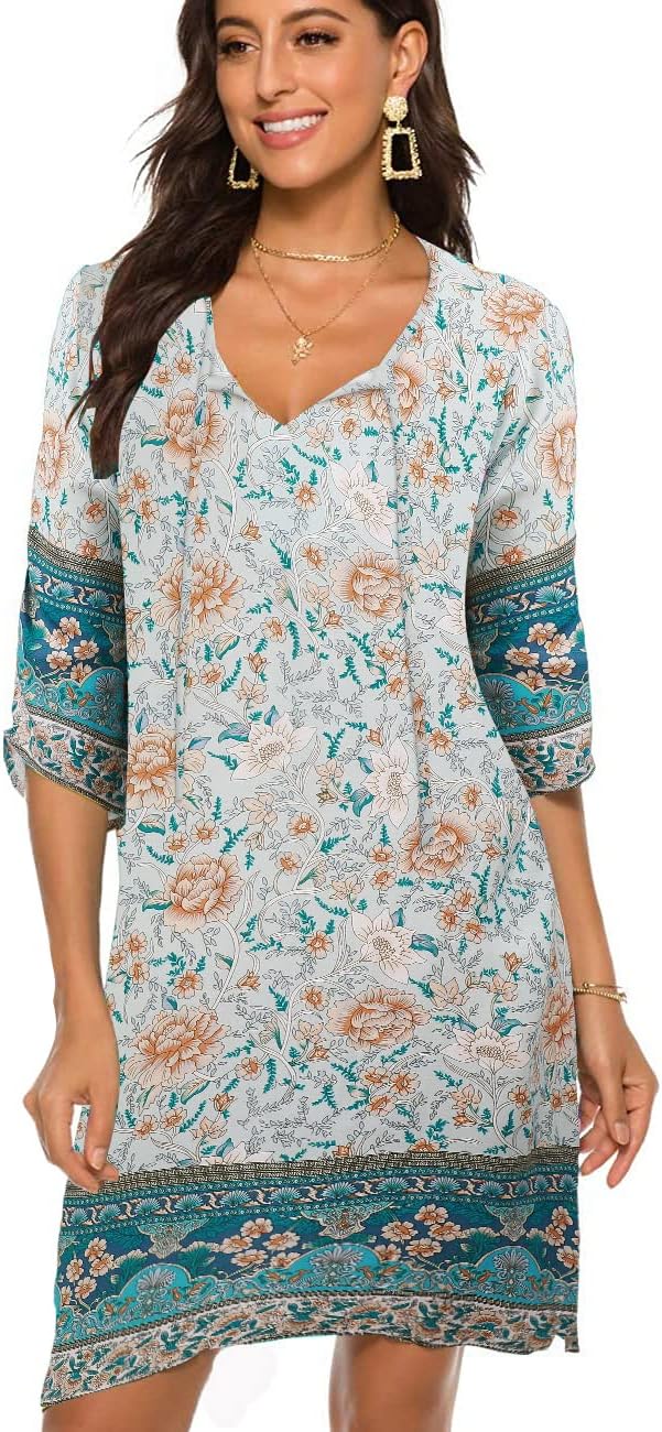 Womens bohemian tunic dresses - België