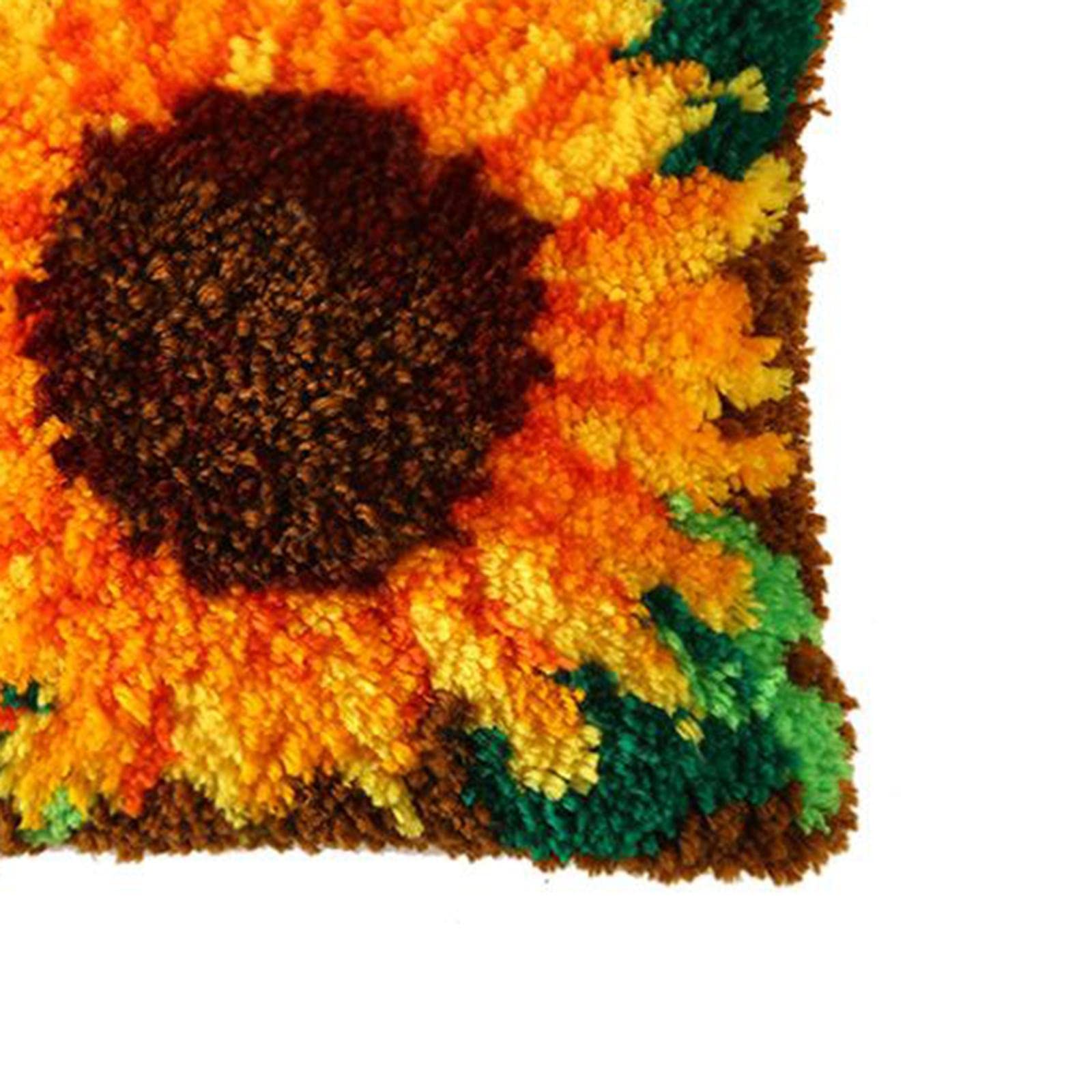 SNAPPSY Latch Hook Kits DIY Cats Sunflower Crocheting Rug Carpet Making Sunflowers