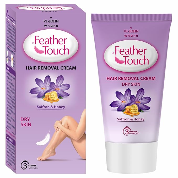 VI-JOHN Feather Touch Saffron & Honey Hair Removal Cream, for Dry Skin, Suitable for Legs, Underarms, Bikini Line, Arms – 40g at Rs. 75