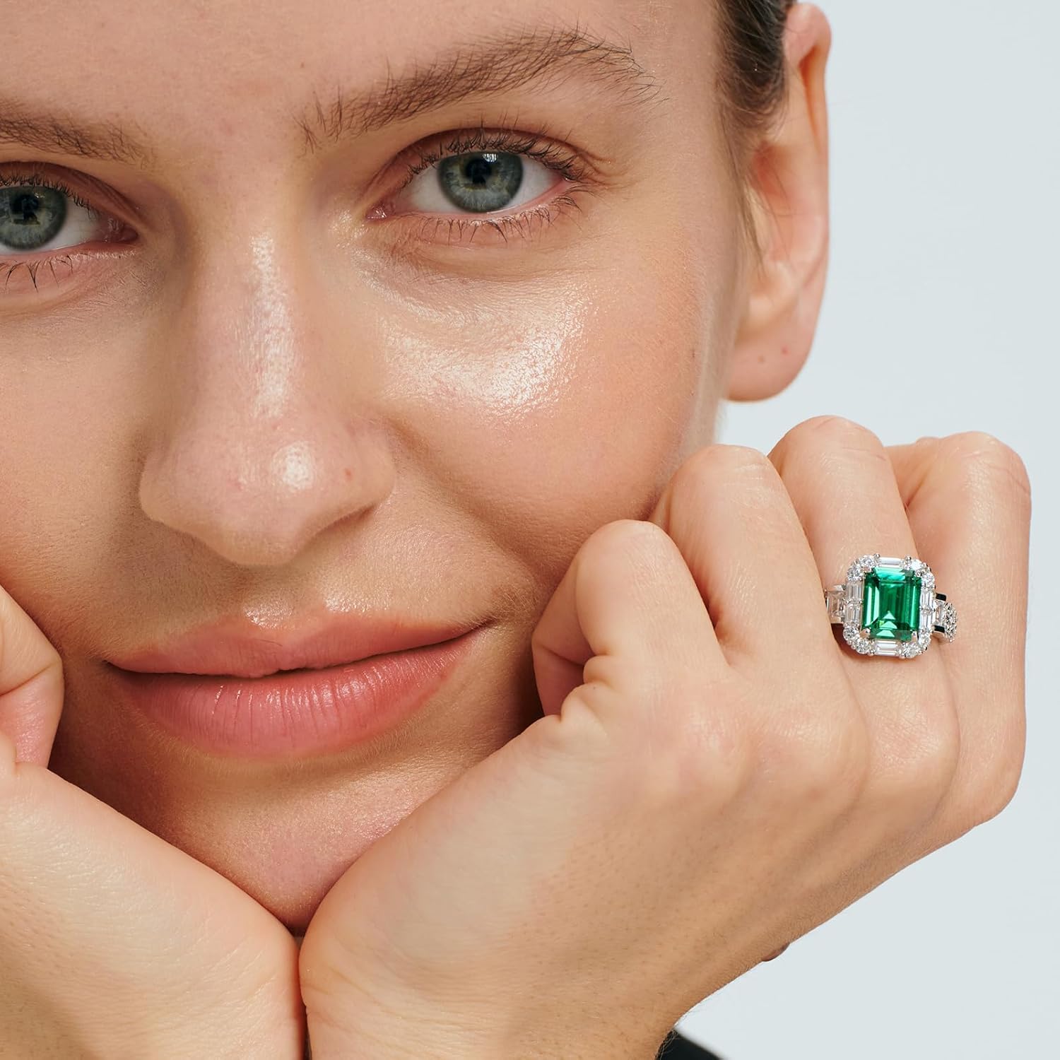 925 Sterling Silver Ring, Emerald Birthstone Ring, Fashionable Women's Gemstone Ring, Engagement Promise Ring, Women's Jewelry, Engagement, Anniversary, Valentine's Day Gift - Image 3