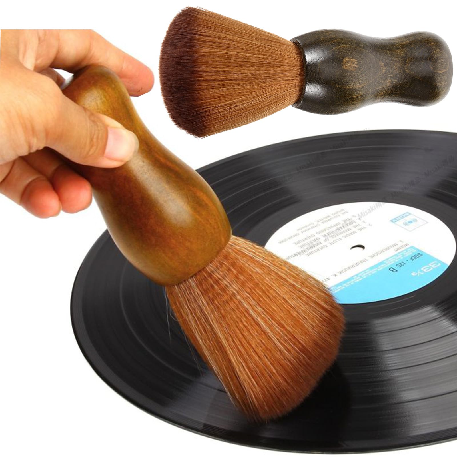 Vinyl Record Cleaner Brush, Anti Static Dust Remover with Fine Fiber Bristles, Record Cleaning Brush, Vinyl Record Brush, Wood Record Brush for Vinyl Albums LP CD Cartridge,Vinyl Brush for Records