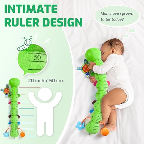 Miniatura 5 de Sumobaby Juguetes para bebés de 0 a 6 a 12 meses, juguete de peluche con espejo de bebé, cuerda de tracción y sonajero arrugado, juguetes de