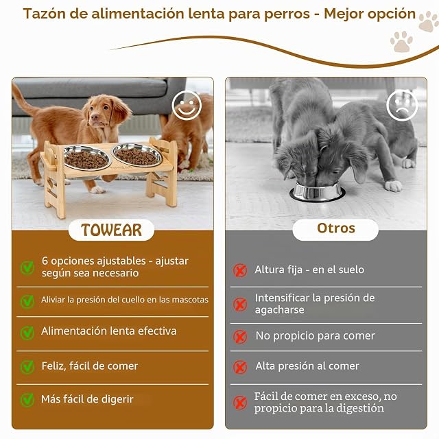 Foto 7 de 8 de Cuenca para Perros elevada, Cuencos para Perros elevados 6 Niveles Ajustables