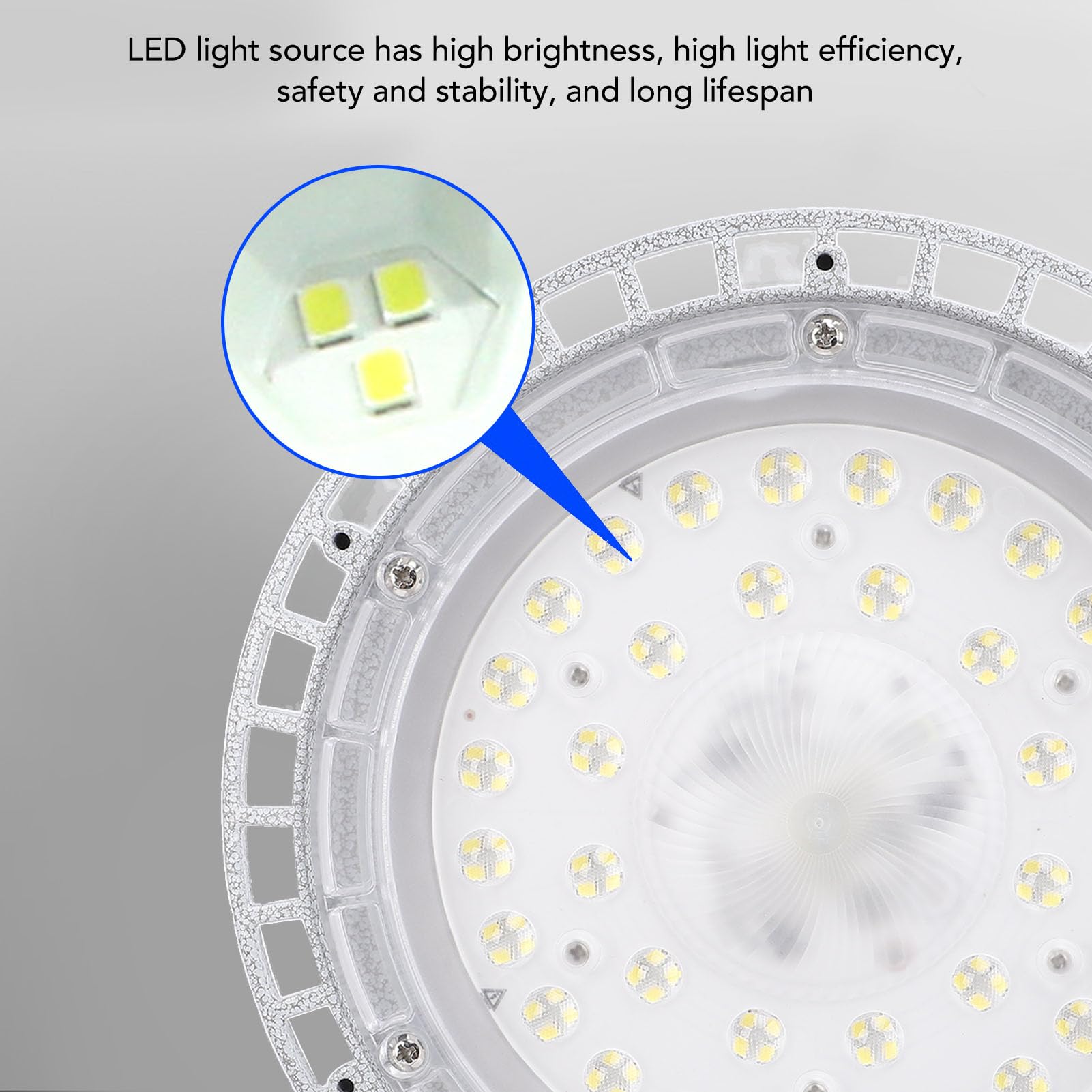 ViaGasaFamido Światło LED High Bay 12000LM Przeciwwybuchowe IP66 Wodoodporne do Tunelu Kopalnianego w Magazynie Aluminiowa Obudowa 5000K 100W