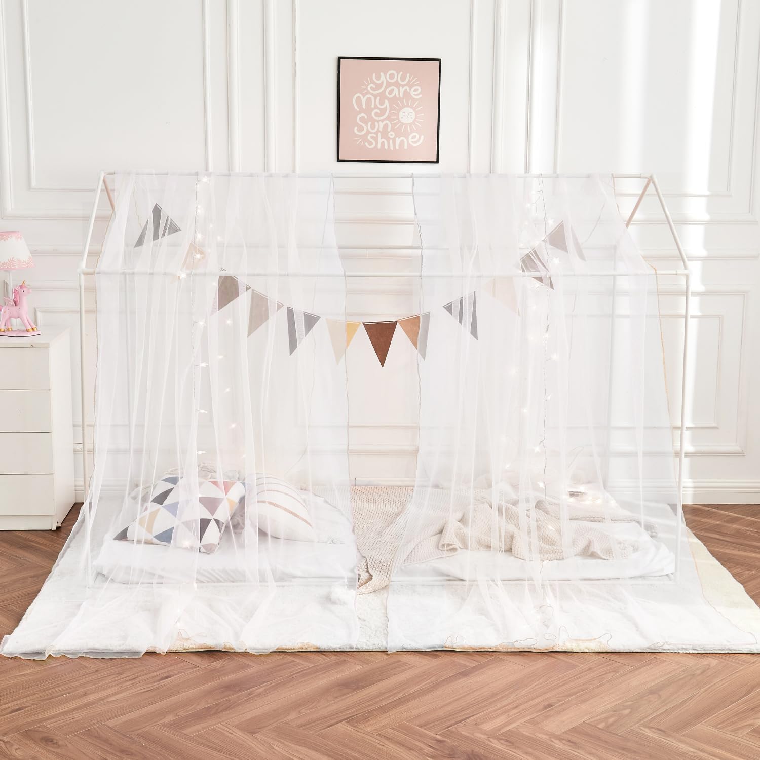 White Sheer Bed Canopy