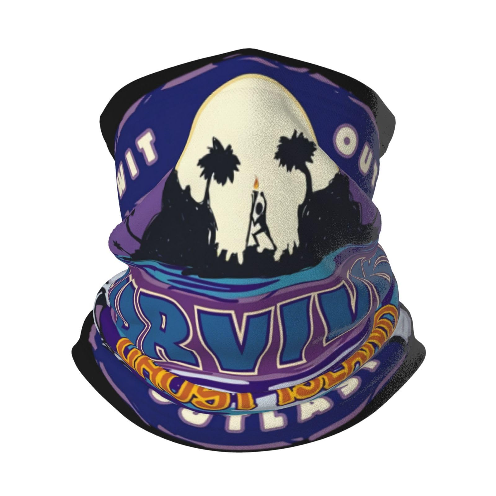 Seamless Face Cover Mouth Mask Scarf Bandanas Neck Gaiter Sun Protection For Outdoors Black