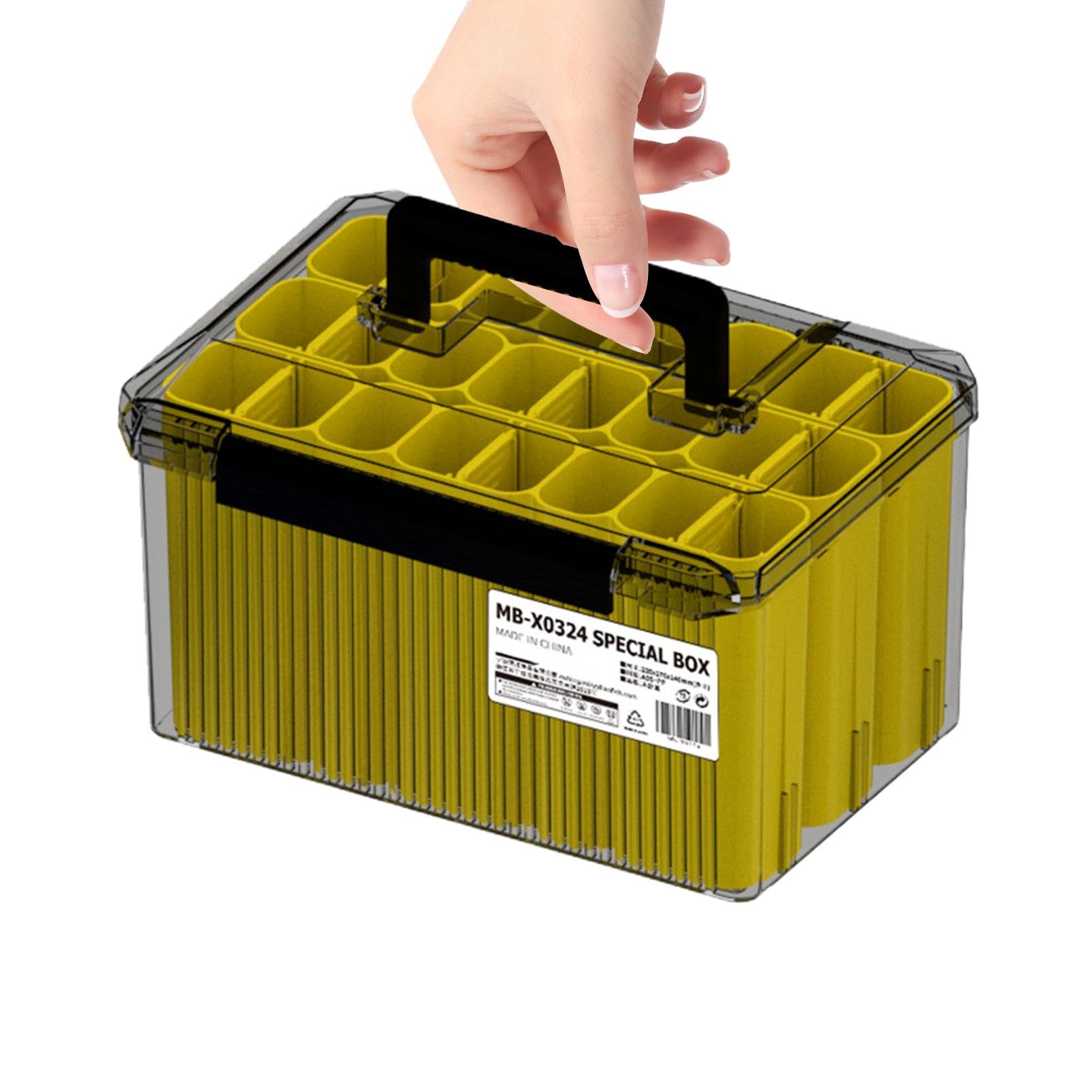 Caja de equipo de impermeable, caja de aparejos de impermeable, asiento y correas acolchados, caja de aparejos de señuelo de , bandejas de almacenamiento de aparejos de , cajas | impermeable para aparejos de pesca Para Cebos, Anzuelos, Crankbaits, Cuchara