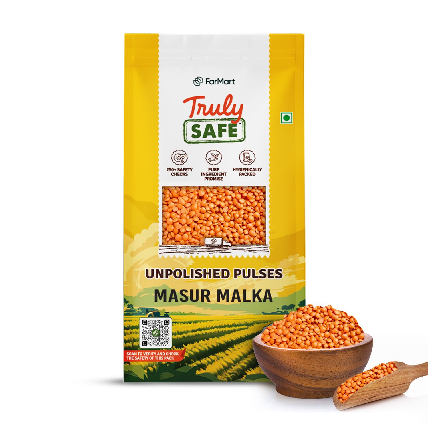 Truly Safe Unpolished Masoor Malka 500g | Red Lentils Split | 250+ Lab Tests | High Protein & Fibre | No Artificial Colours or Preservatives | Ideal for Dal Tadka, Soups & Everyday Indian Cooking-image-44