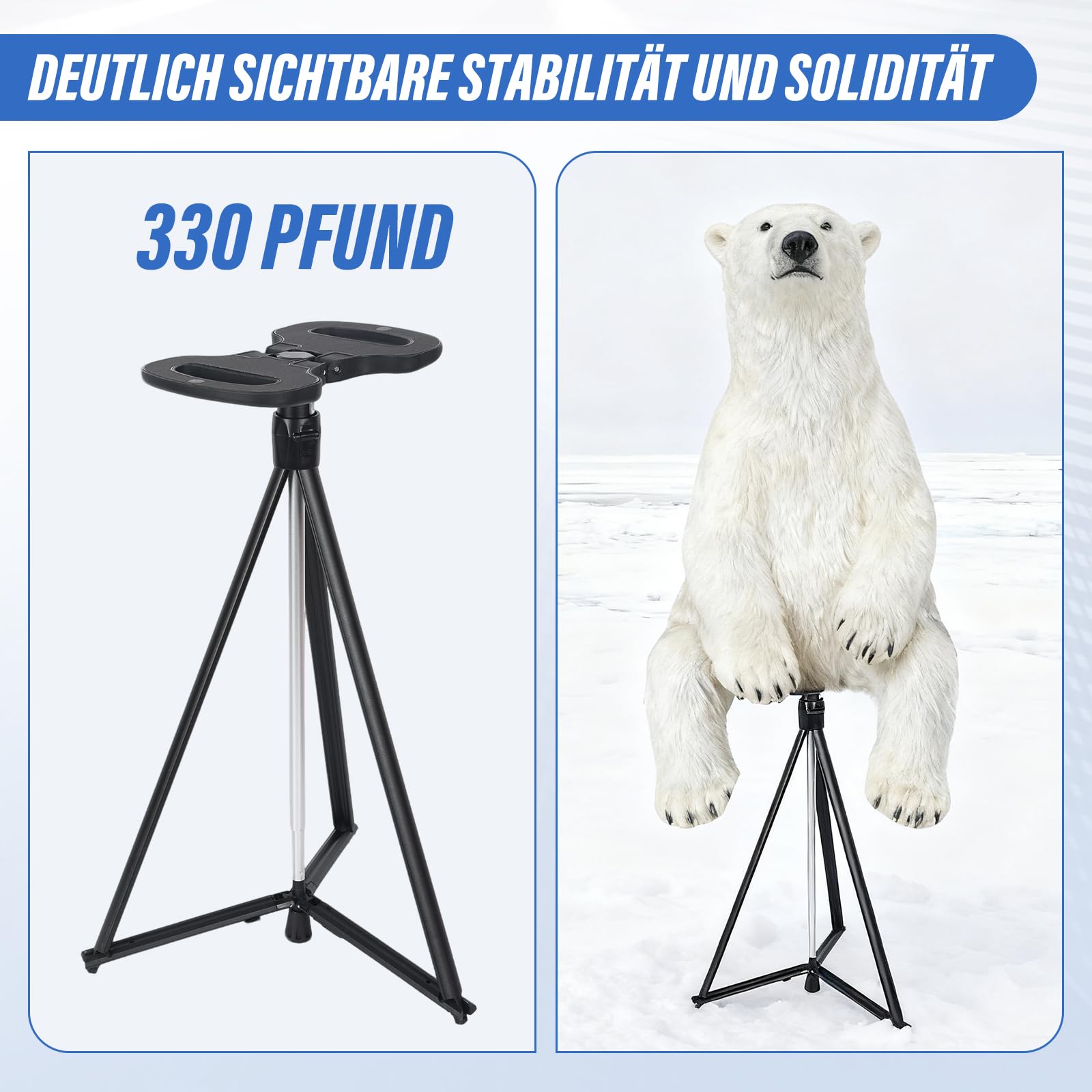 Tragbarer Gehstock mit Kissen, 19.3-38.2” Aluminium Verstellbarer Gehstock mit Tragetasche, 330lbs Faltbar Spazierstock für Senioren, Klettern