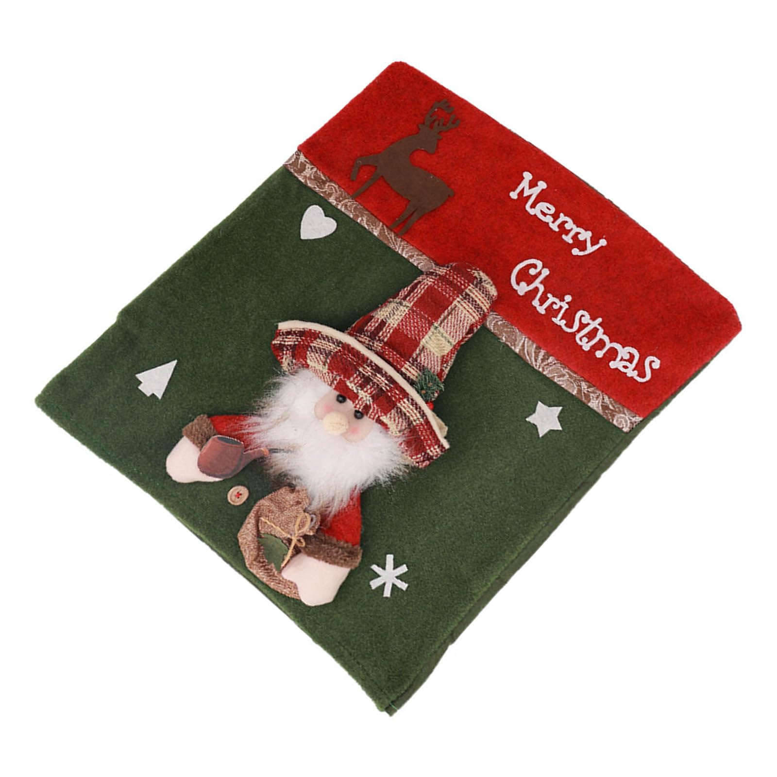 Jazuaiao Holiday Themed 3D Santa and Snowman Chair Back Covers for Christmas and Home Decoration Washable 1PC Santa Chair Decorations