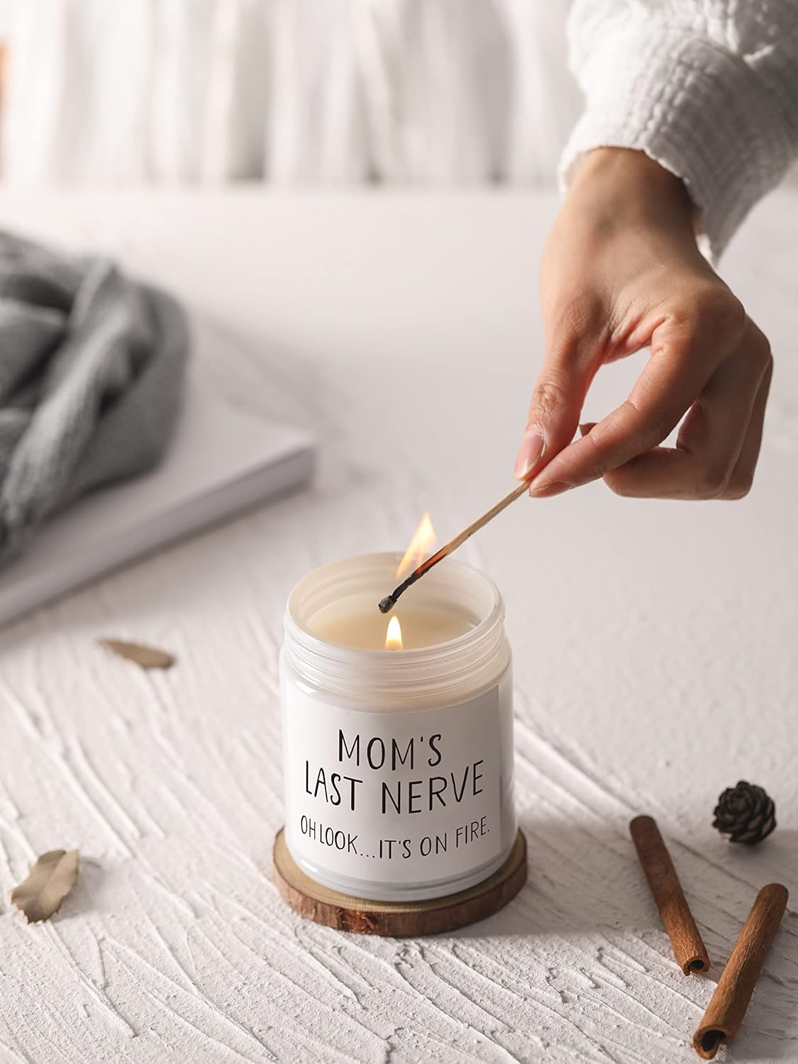 Mothers Day Gifts for Mom from Daughter and Son, Moms Last Nerve Candle, Cool Best Mom Gifts Ideas, Birthday & Mothers Day & Thanksgiving & Christmas Gift for Moms - Lavender Scented Candle - Image 5