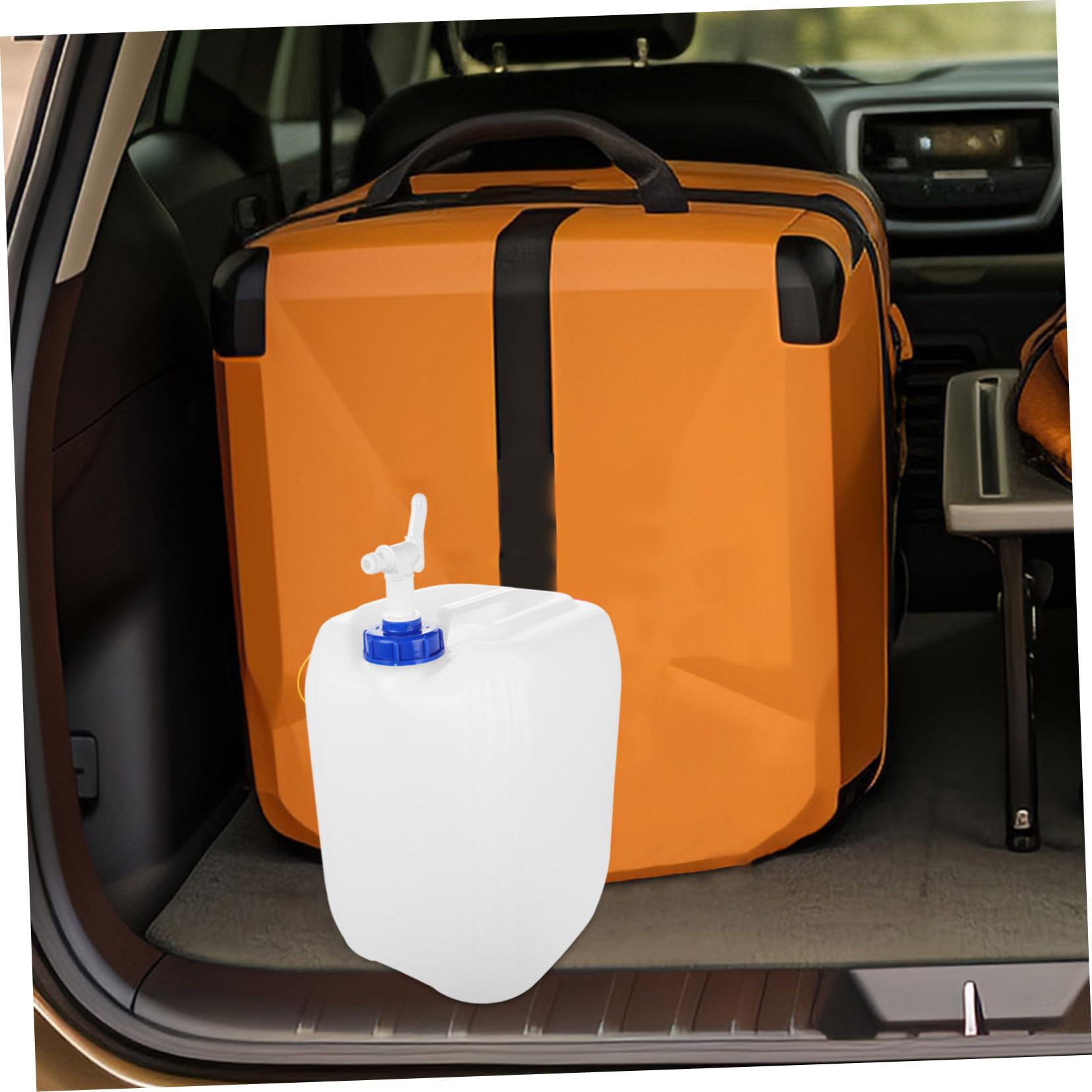 Abaodam Tanica D’Acqua Portatile 20l in Hdpe, con Rubinetto e Anti-Perdita, Contenitore Bianco per Campeggio e Uso in Viaggio | Beccuccio Integrato, Uso in Viaggio E’aperto, Design Multifunzione per Stoccaggio Rapido