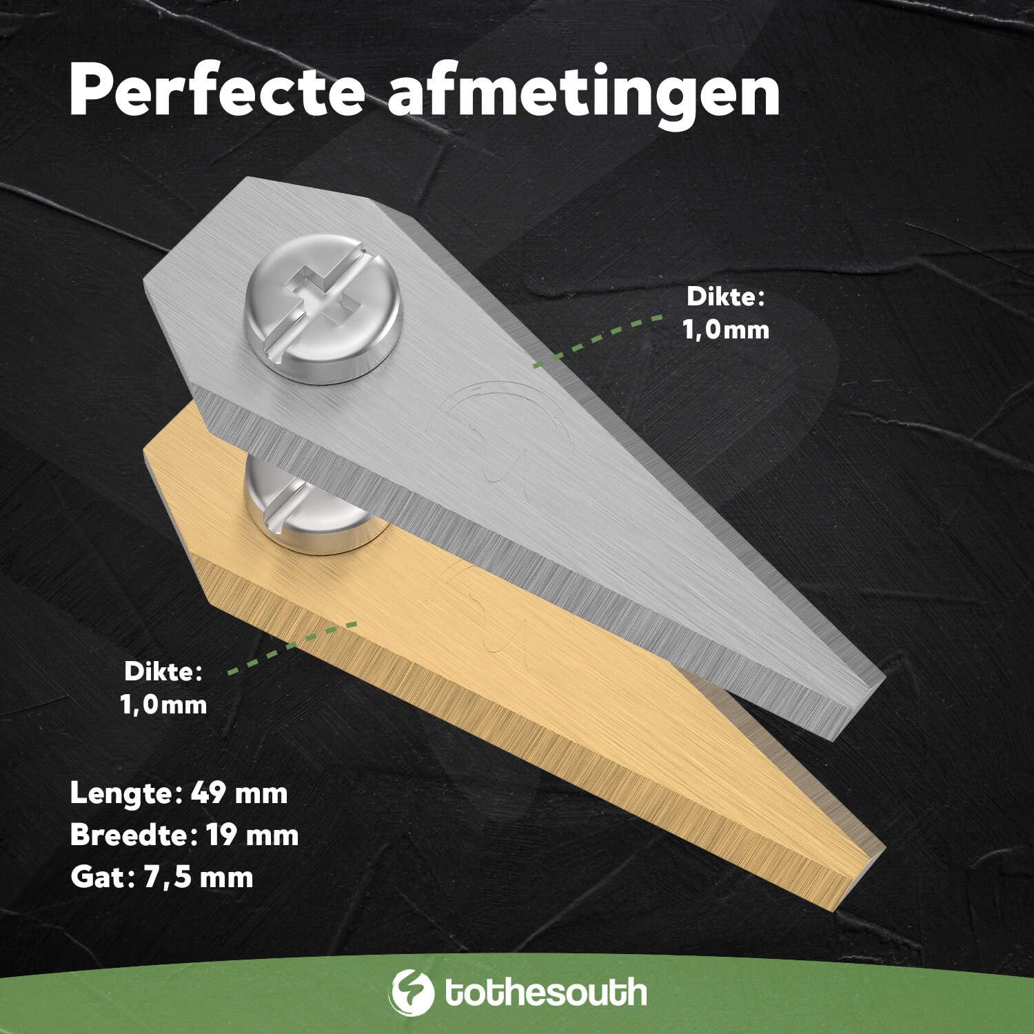 60x To the South® Robot cortacésped Cuchillas de acero adecuado para Bosch Indego S+ 500 (Connect) - 60 unidades
