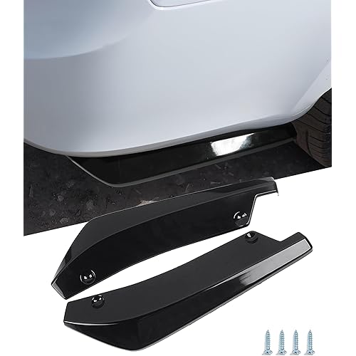 UNLRAE Spoilers for Cars,Car Accessories Rear Bumper Lip,Body Kit for Cars,Side Fin Fenders Skirt Protector Exterior Decoration Trim,Used for The Rear Bumper of Most Auto (Black)