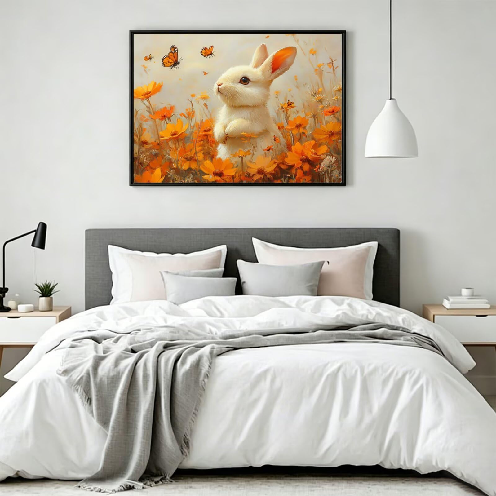 Pintar por Numeros conejo Pinturas Acrilicas flor Pintura por Numeros Adultos DIY Lienzos para Pintar, Pintura Acrilica Manualidades, Decoración para Hogar, Regalos Cumpleaños 90x120cm Sin Marco q-870