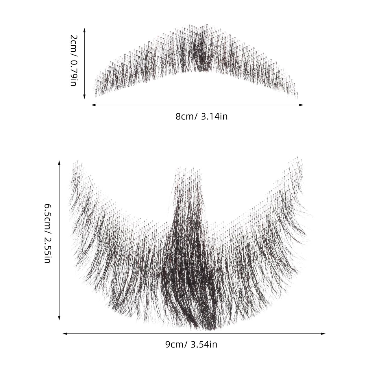Warmhm Realistic Men's Fake Beard with Invisible Lace Natural Human Hair Goatee and Mustache for Halloween Costume Stage and Movie Props Lightweight Comfortable Theatrical Facial Hair - Image 2