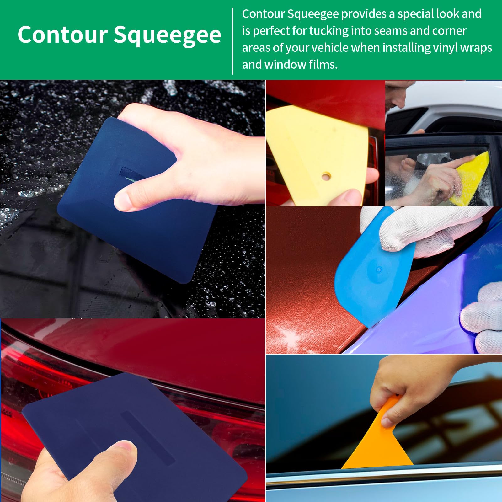 Arayker Kit d'outils d'application de film vinyle pour véhicule | Outils d'emballage de voiture avec support magnétique en vinyle pour emballage de voiture, teinture de fenêtre