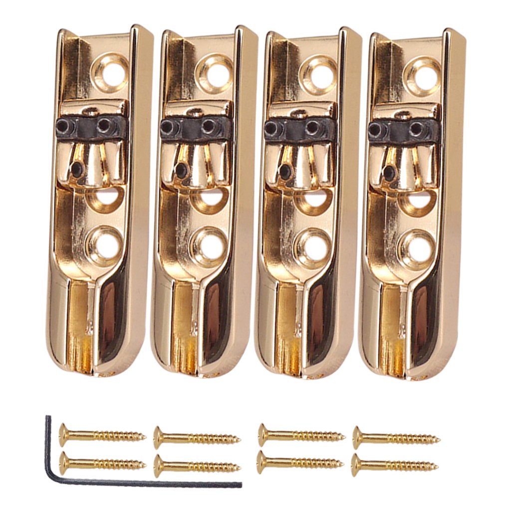 Lot de 3 chevalet individuels pour guitare basse à 4 cordes Doré