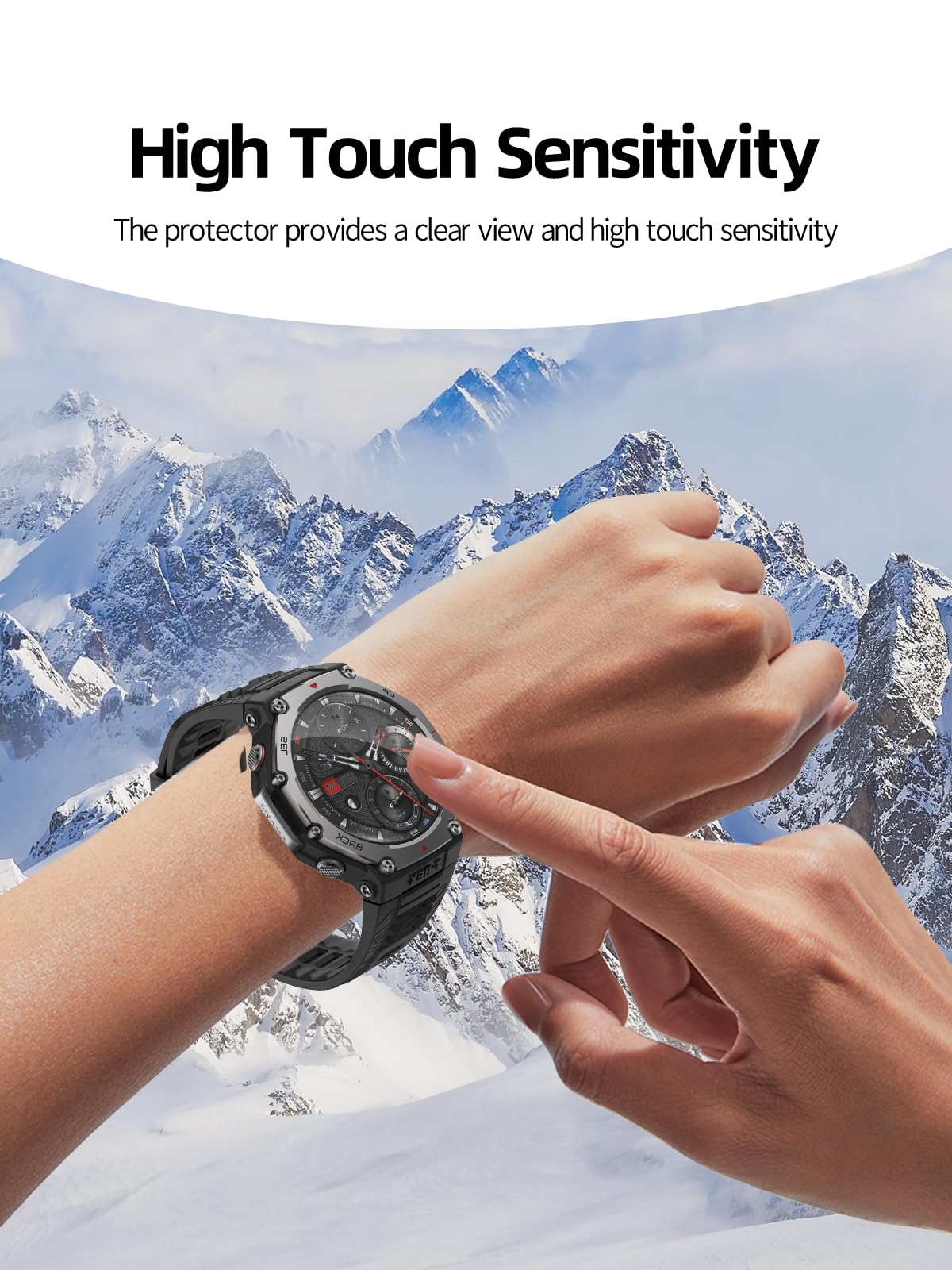 BOVUGAC Folia ochronna ze szkła hartowanego do Amazfit T-Rex 3, kompatybilna z Amazfit T-Rex-3 48 mm, Smartwatch, odporna na zarysowania, odporna na upadki, 3 sztuki w opakowaniu