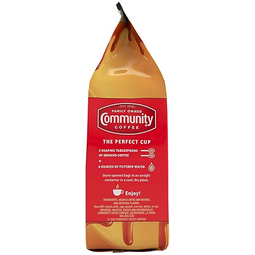 Miniatura 3 de Community Coffee Caramelo sabor a mantequilla de galletas de 12 onzas, café molido de tostado medio, bolsa de 12 onzas (paquete de 1)