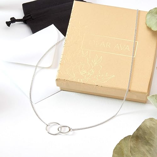 Miniatura 7 de Dear Ava Collar de regalo para mujeres y niñas, colgante de joyería moderna ajustable, idea de regalo de amor para ella con tarjeta sincera, regalos