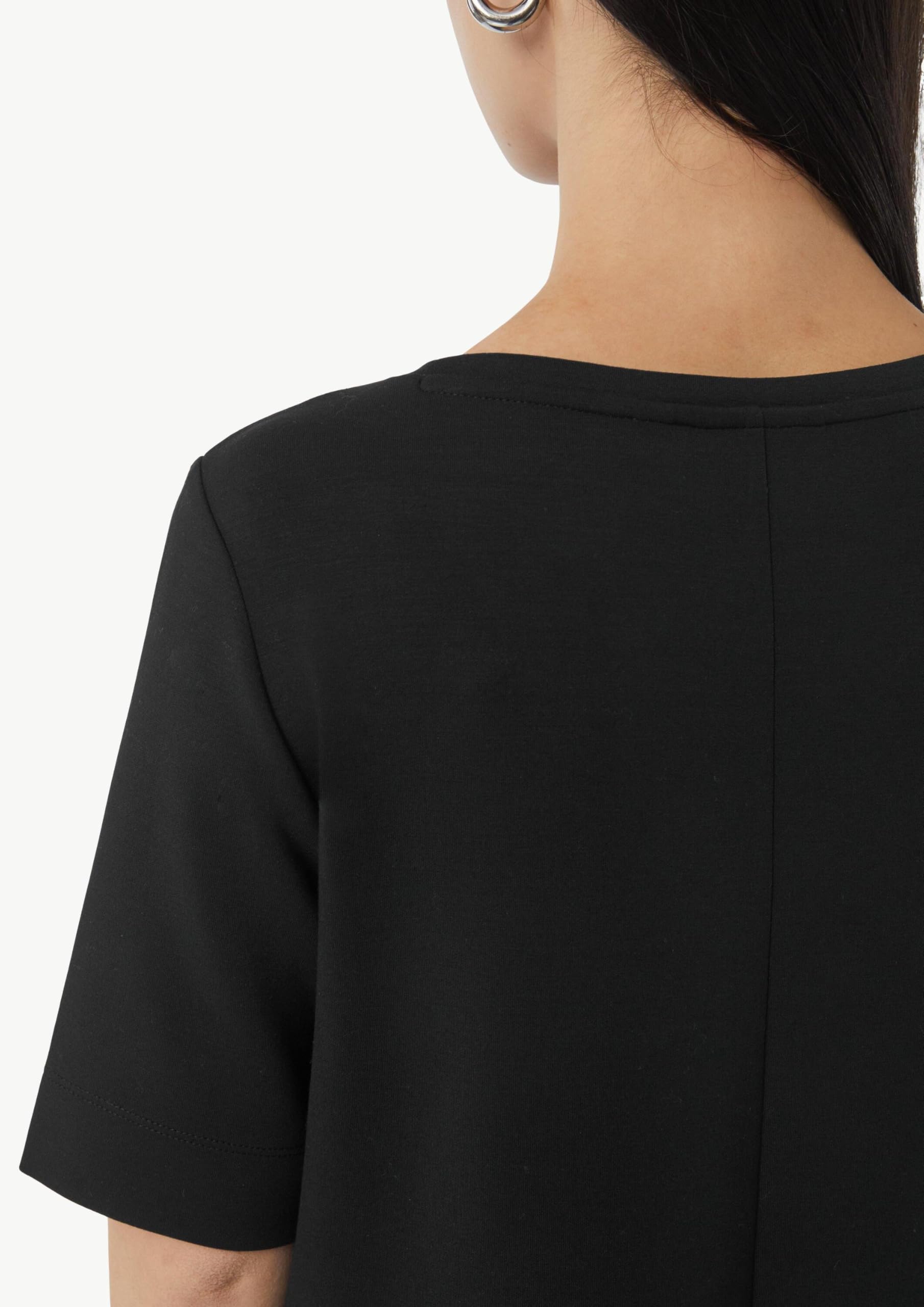 Comma Kurzarm-Kleid aus Modalmix mit Logo-Detail