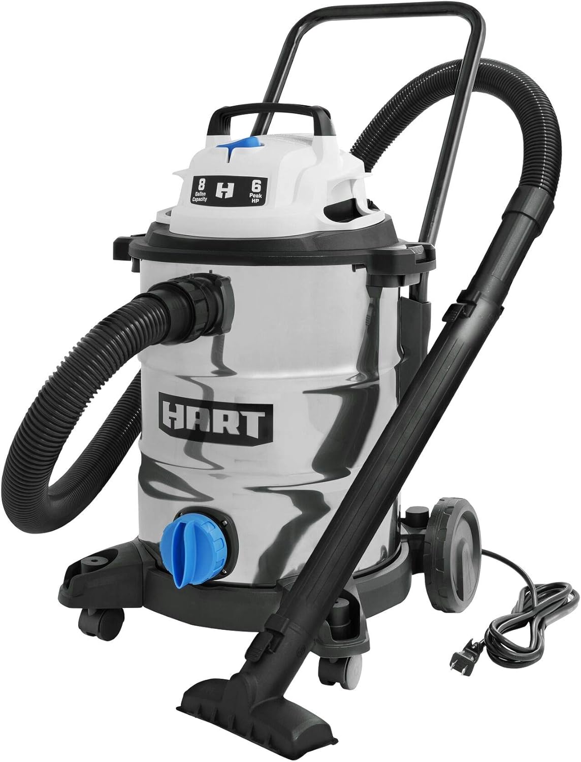 8 Gallon Stainless Steel Wet & Dry Vacuum 6.0 Peak HP