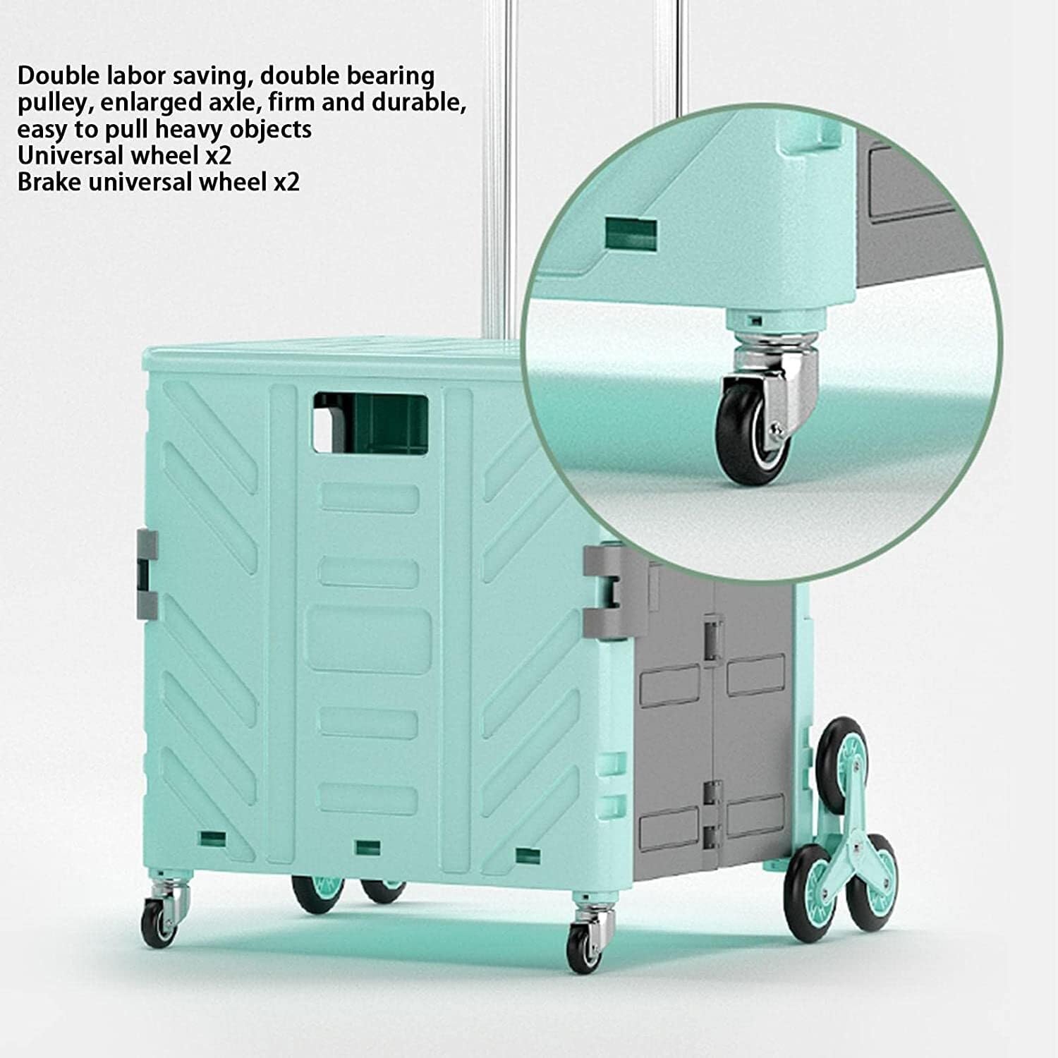 Składany wózek na zakupy spożywcze z kółkami, wytrzymała, przenośny kosz na zakupy do łatwego transportu artykułów spożywczych, idealny do użytku na rynku i na zewnątrz