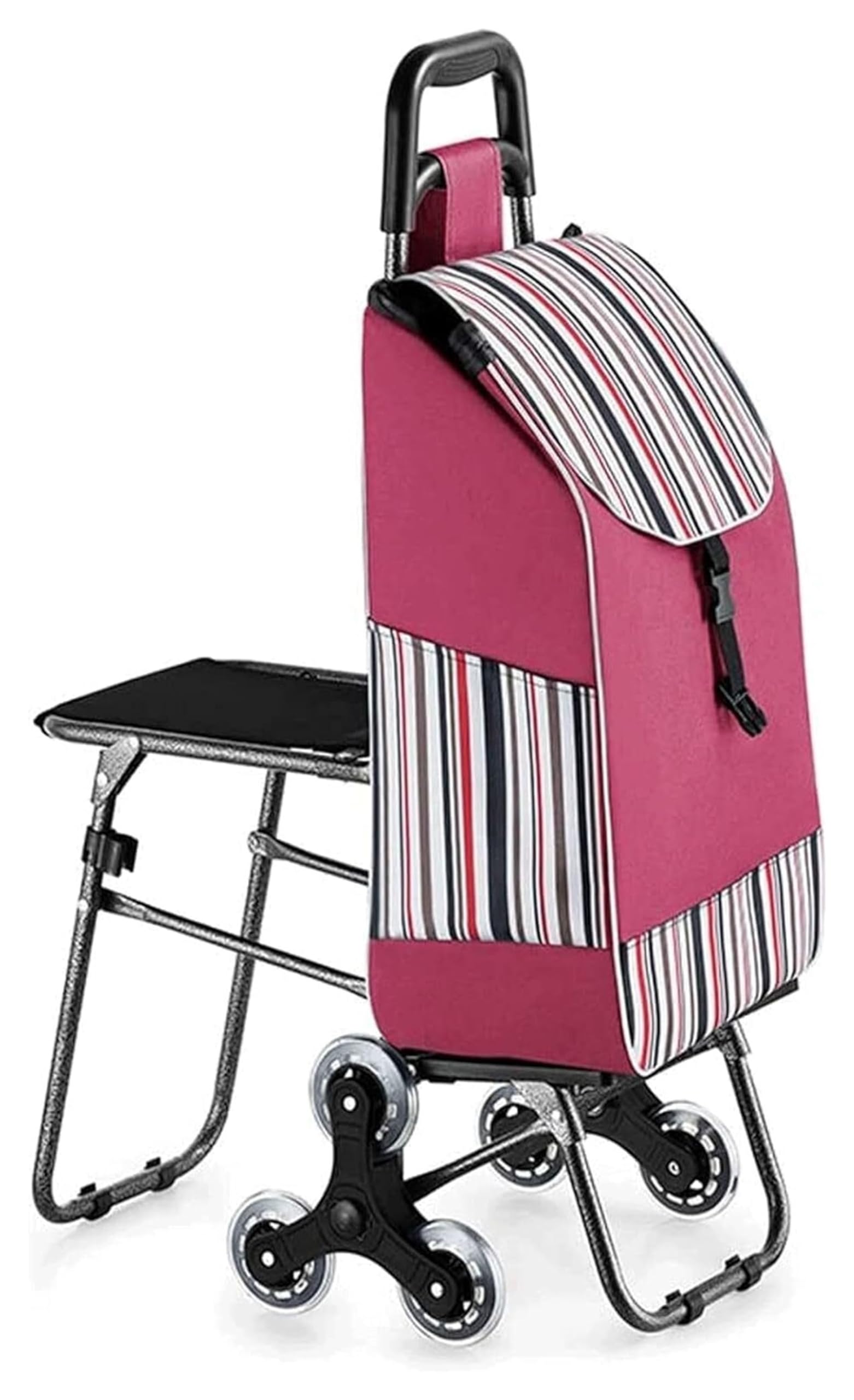 Einkaufswagen Trolley mit Sitz, Faltbarer Einkaufswagen, Treppen steigen, tragbare Sackkarre, Einkaufstasche mit Rollen for einfache Lagerung (Color : Style 8)