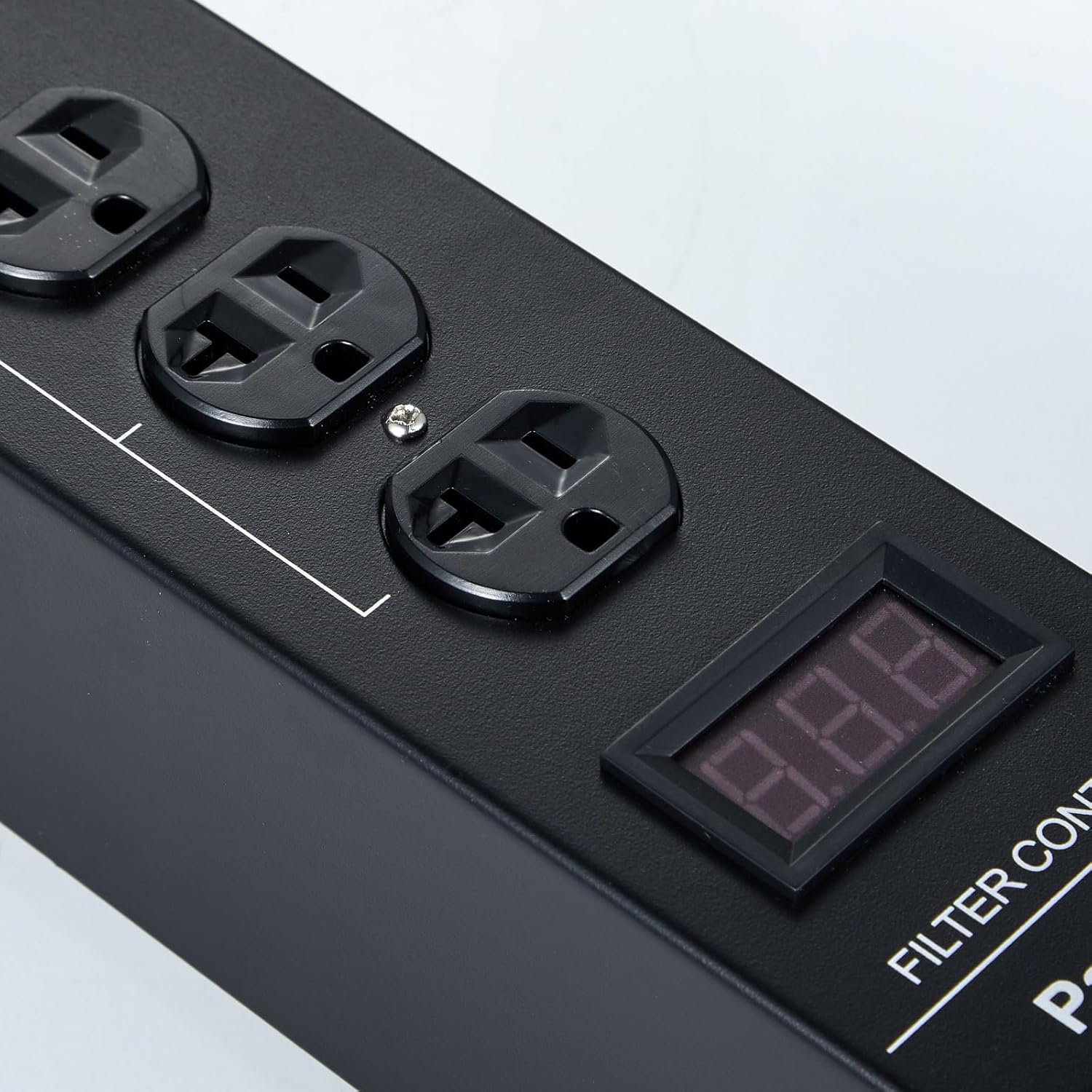 AC Power Filter Power Conditioner with Display, 4 Ways Power Socket, Line Conditioner Power Purifier, Power Conditioner Audio Suitable for HiFi CD Player, TV, Black