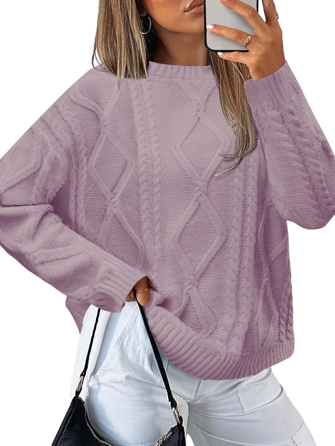 Sweaters for Women Fall Clothes Going Out Tops Cowgirl Outfits Womens Sweatshirt Teacher Shirts Blusas Elegantes para Mujer Mauve Taupe Medium