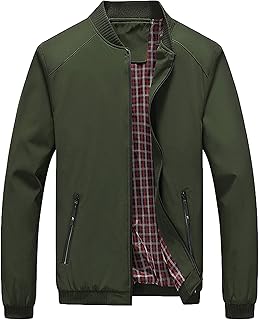 Lentta Men's Slim Fit Lightweight Softshell Bomber Jacket Coat Fall Jackets For Men
