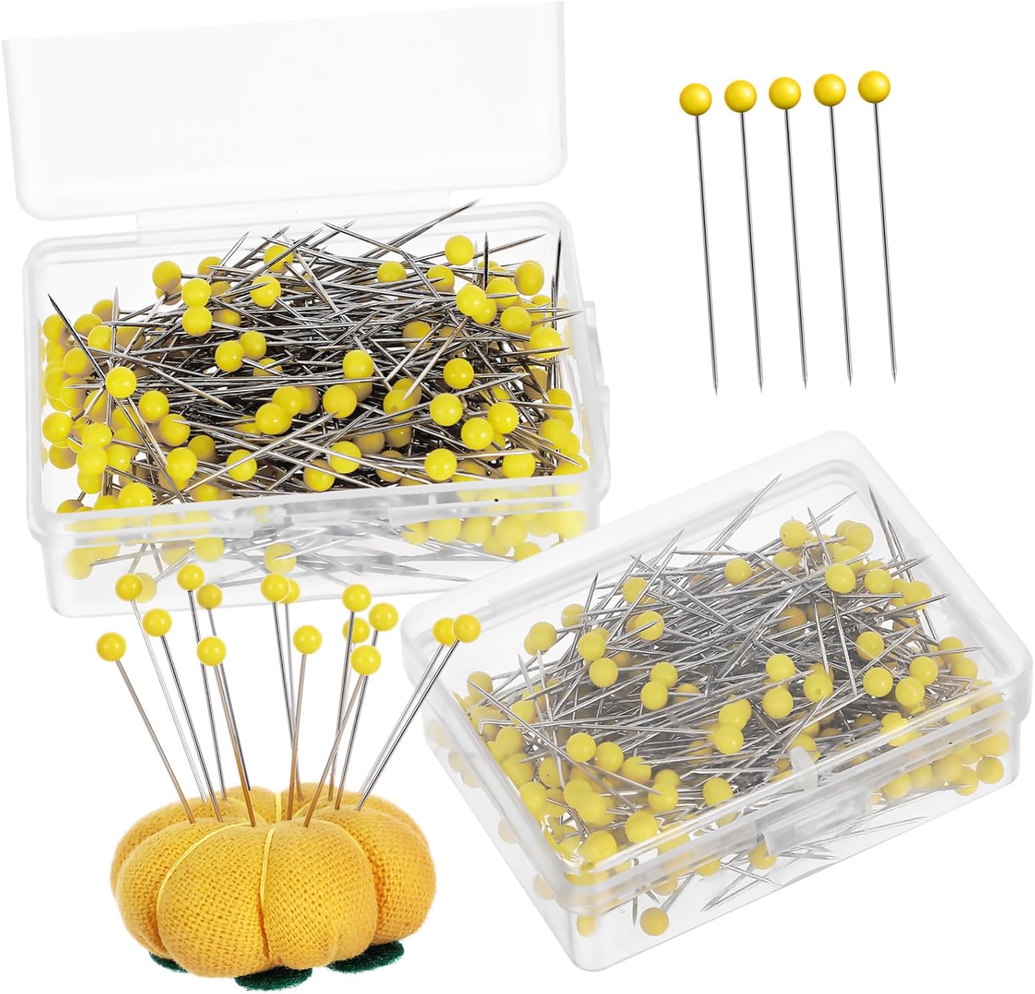 Veemoon 500pcs Fine Crafted Glass Head Pins Beading Needle Quilting Pins Jewelry Making Supplies for Crafts